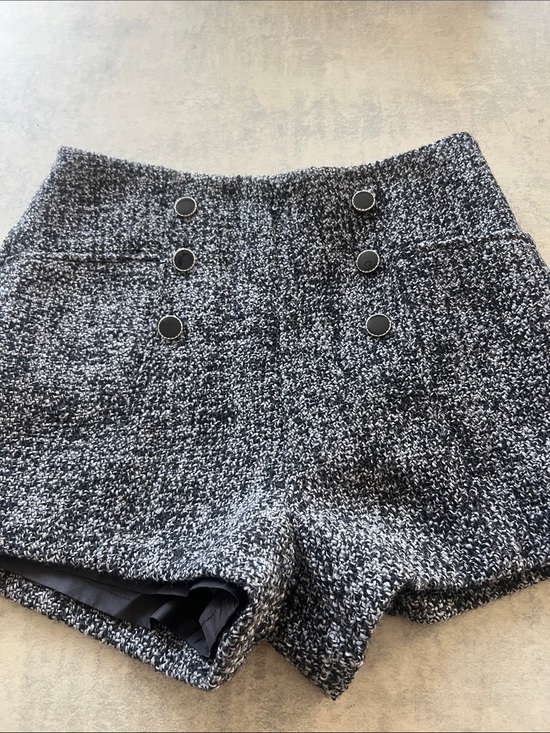 Forever 21 Pants - Forever 21 Black & White Tweed High-Waist Shorts